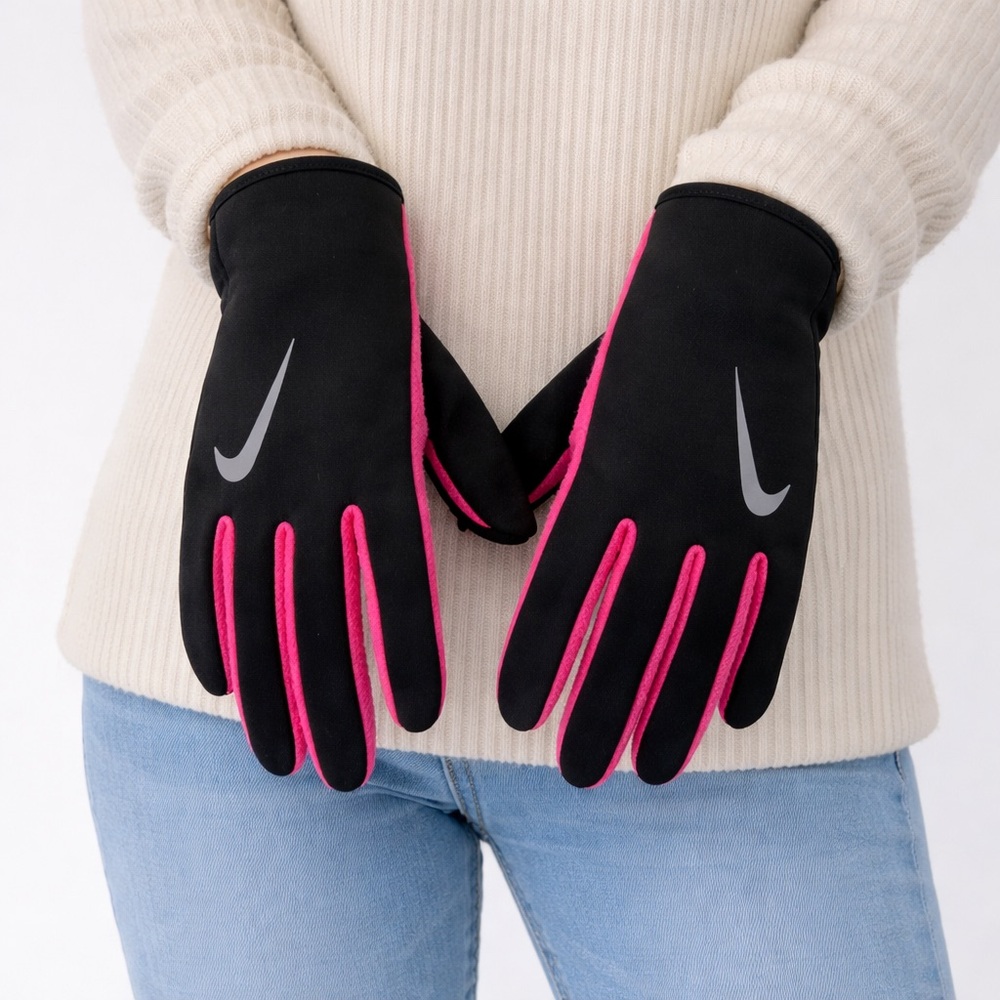 Nike Women's Black Gloves with Pink Trim